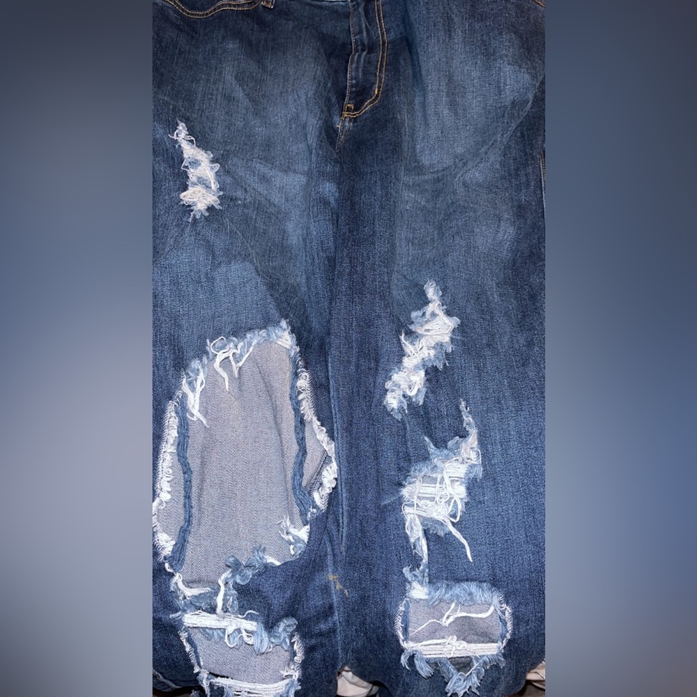 Super distressed jeans !!! 2 in medium wash and 1 in light wash